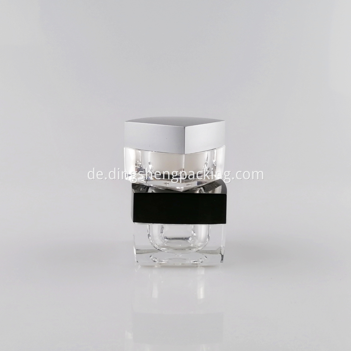 10g Clear Square Shape Plastic Loose Powder Jar